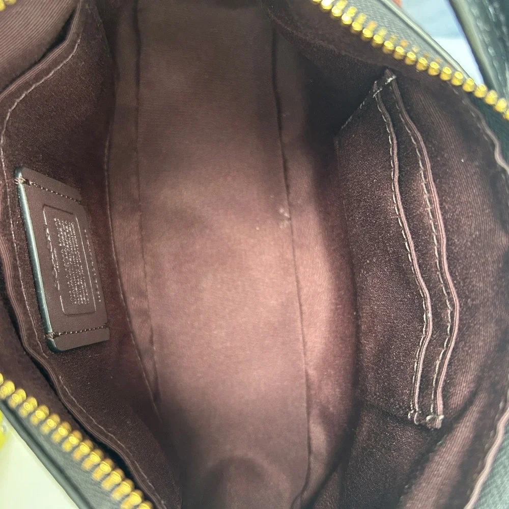 Coach Teri Black Pebbled Leather Shoulder Bag CV934 Excellent - Picture 3 of 7